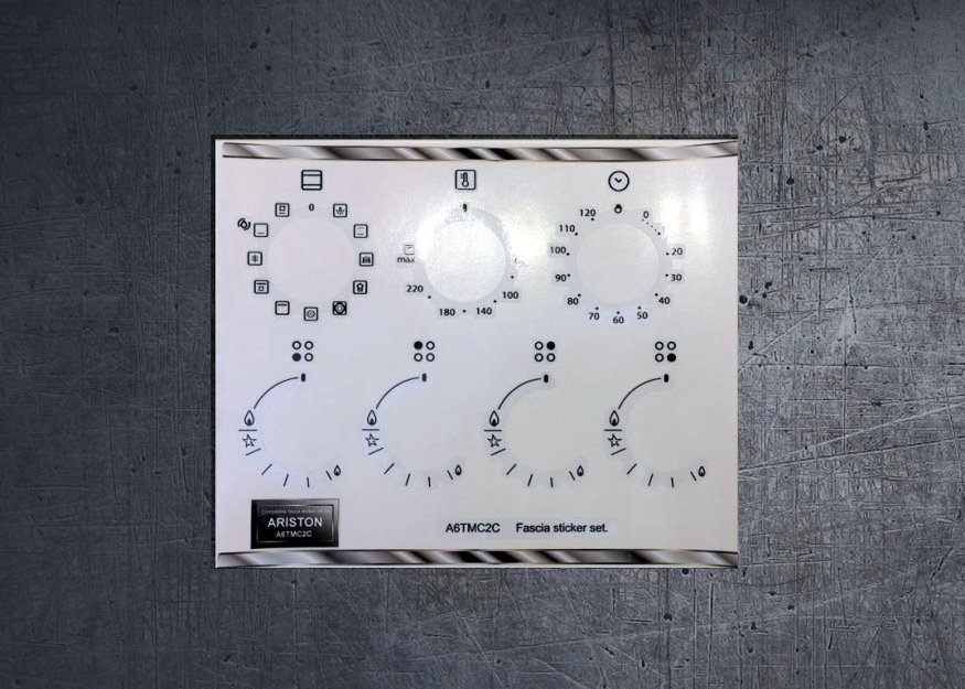(image for) Ariston A6TMC2 C (X) compatible front fascia sticker set. - Click Image to Close