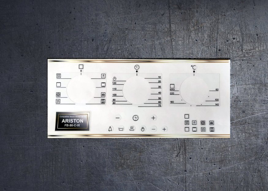 (image for) Ariston FB 86C IX compatible fascia panel sticker set. - Click Image to Close