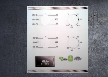 Miele H4020BM Compatible fascia sticker set x2. (image for) Miele H4020BM Compatible fascia sticker set x2.