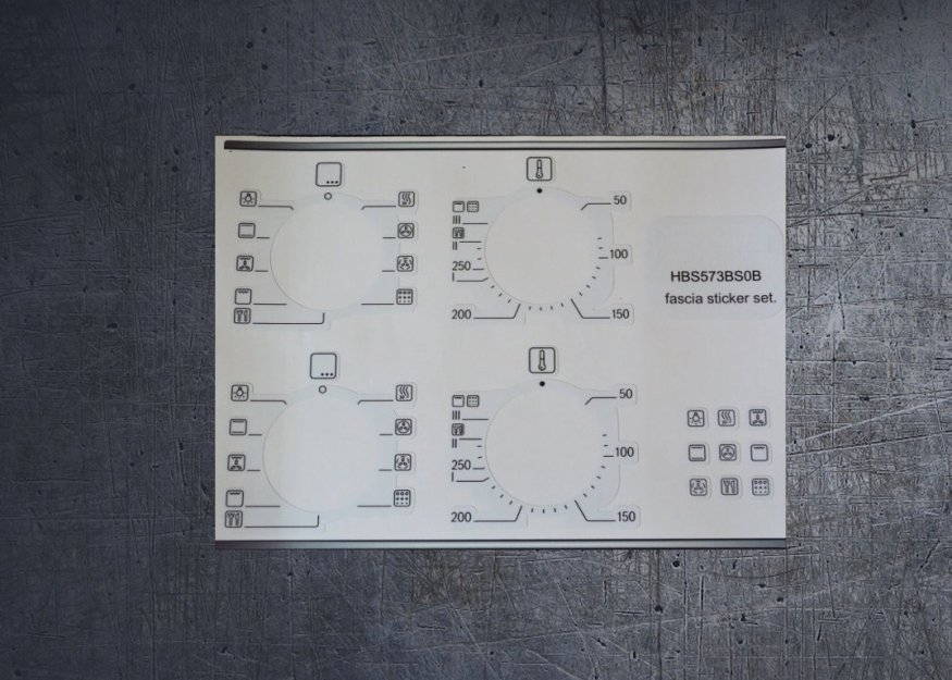 (image for) BOSCH HBS573BSOB compatible fascia sticker set. - Click Image to Close