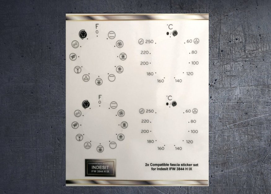 (image for) INDESIT IFW 3844 HI X compatible fascia sticker set. - Click Image to Close