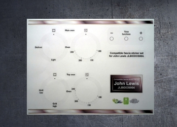 John Lewis JLBIDOS904 Compatible fascia sticker set. (image for) John Lewis JLBIDOS904 Compatible fascia sticker set.