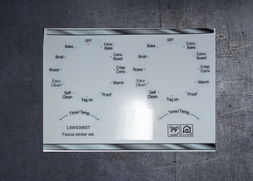 (image for) LG LSWS306ST compatible panel fascia sticker set. - Click Image to Close