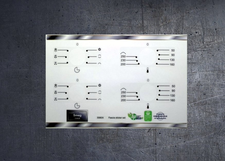 (image for) Smeg S980X compatible panel fascia sticker set. - Click Image to Close