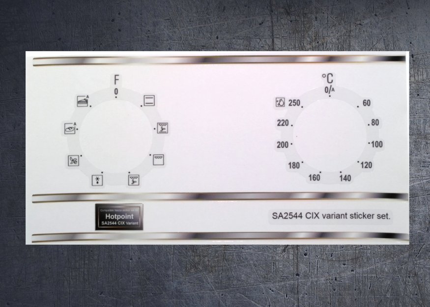 (image for) Hotpoint SA2544 CIX variant compatible fascia sticker set. - Click Image to Close