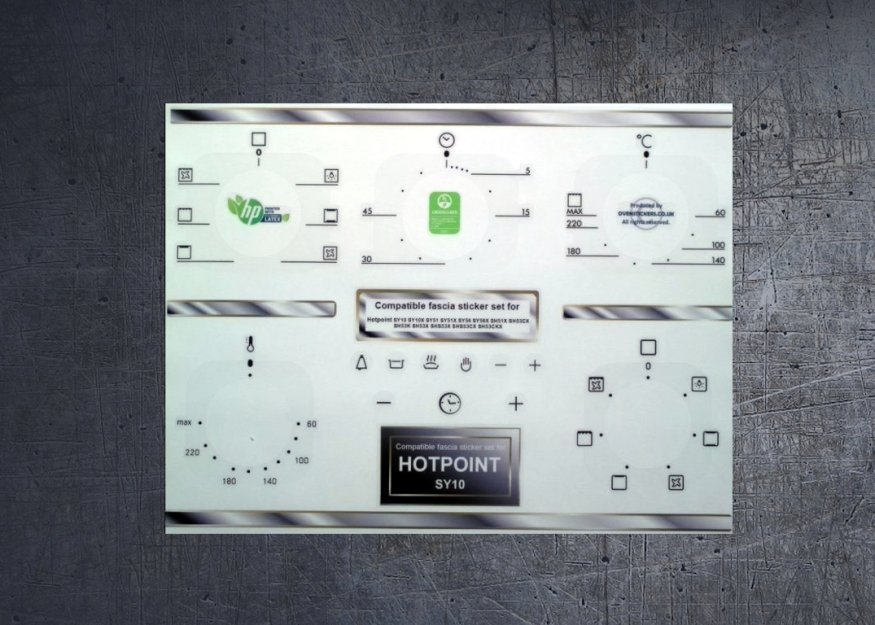 (image for) Hotpoint SY10, FORNO FB51IX compatible fascia sticker set. - Click Image to Close