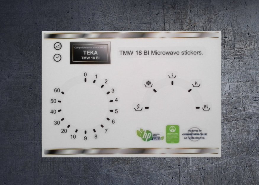 (image for) Teka TMW 18 Bl Microwave compatible fascia sticker set. - Click Image to Close