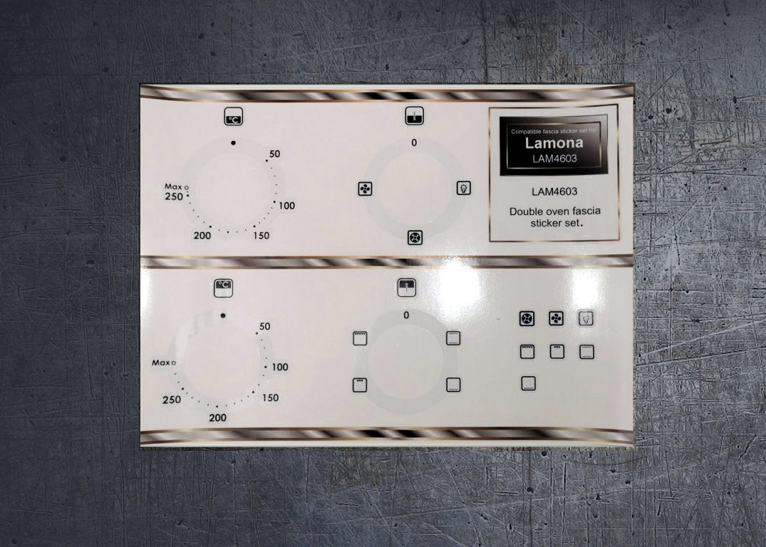 Lamona LAM4603 compatible panel fascia sticker set. (image for) Lamona LAM4603 compatible panel fascia sticker set.