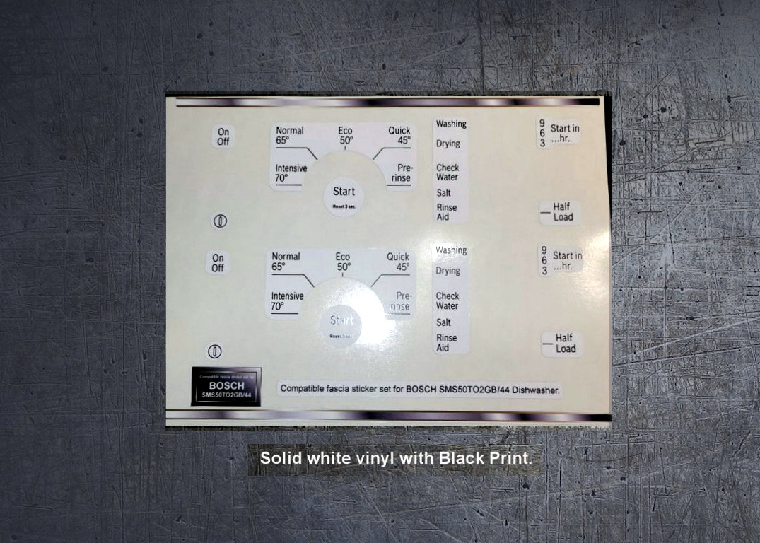 Bosch SMS50TO2GB Compatible fascia sticker set. (image for) Bosch SMS50TO2GB Compatible fascia sticker set.