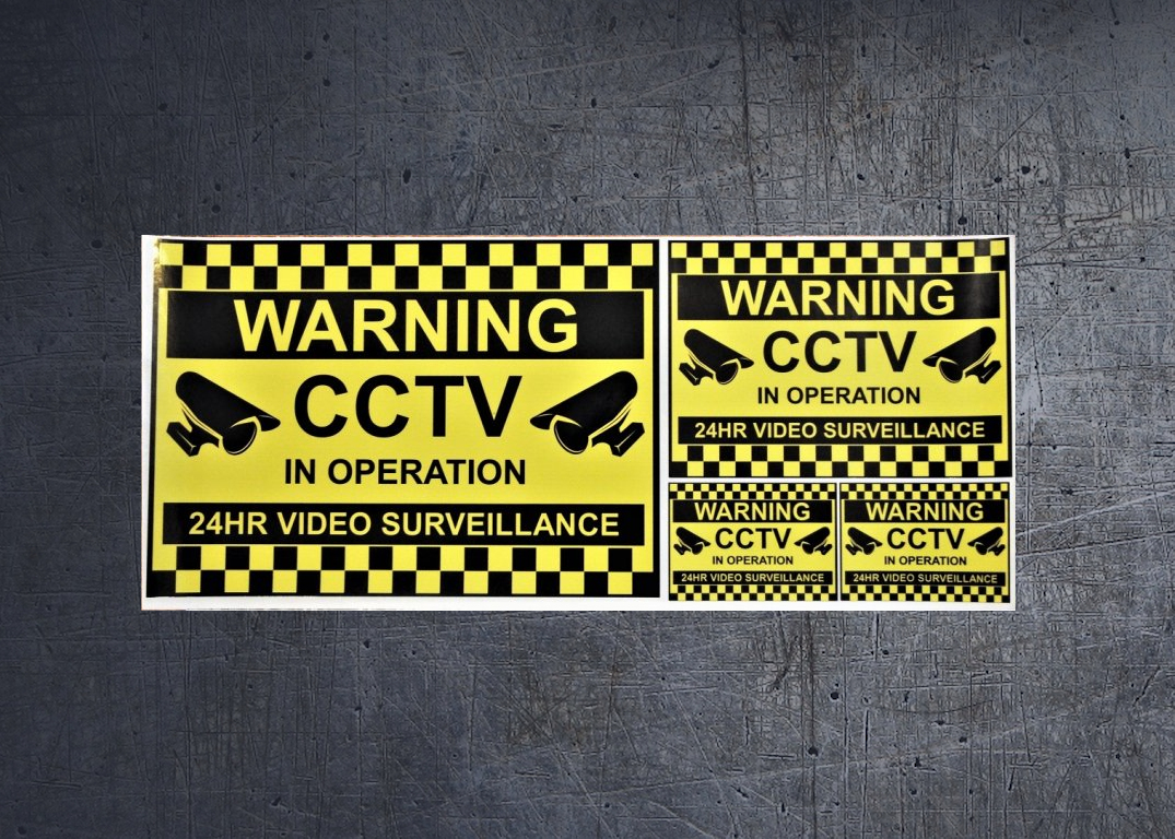 WARNING CCTV 24HR SURVEILLANCE Vinyl sticker set (image for) WARNING CCTV 24HR SURVEILLANCE Vinyl sticker set