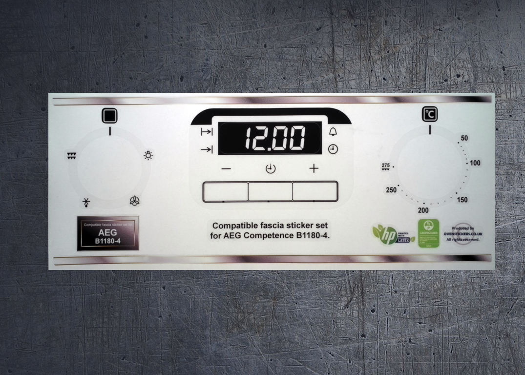 AEG COMPETENCE B1180-4 compatible sticker set. (image for) AEG COMPETENCE B1180-4 compatible sticker set.