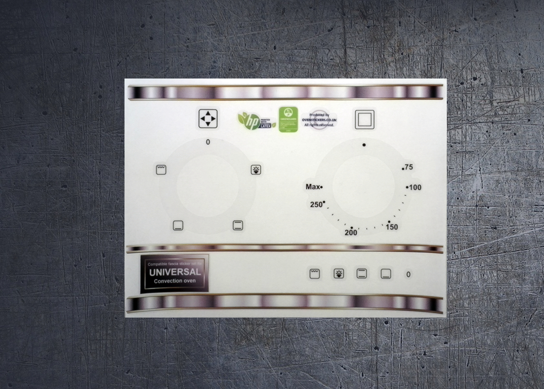Universal convection oven compatible panel fascia sticker set. (image for) Universal convection oven compatible panel fascia sticker set.